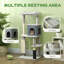 Cat Tree Tower Scratching Post Bed House 132cm Light Grey