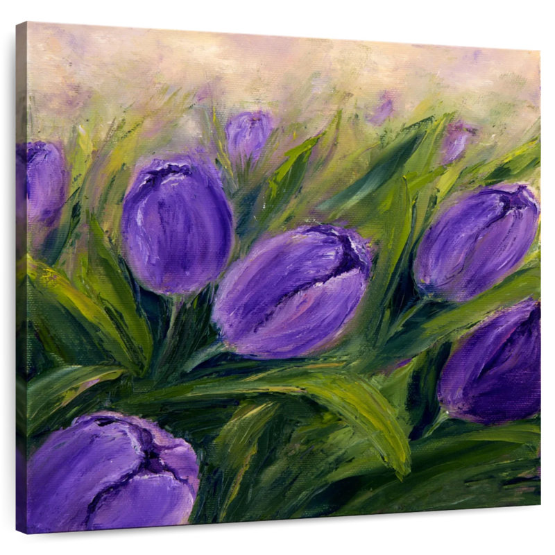 Harnek Dark Purple Tulips, 30'' H x 30'' W