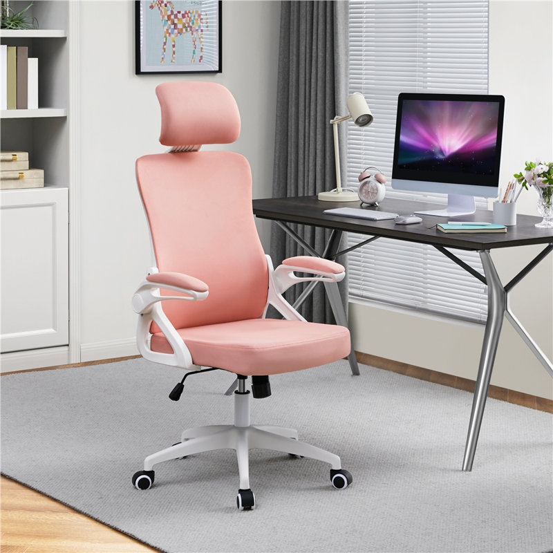 Fauteuil de travail ergonomique avec appui-tête et accoudoir rabattable Joyti, Noir, Noir