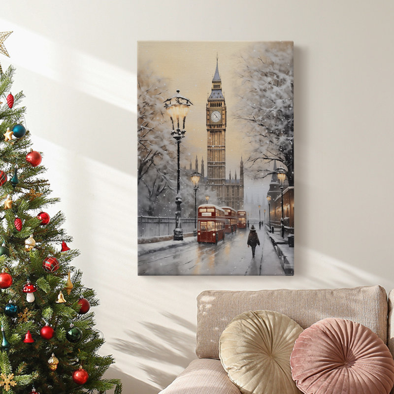 Art des Fêtes de Noël - Toile tendue avec châssis DLX, H 18 po x l 12 po
