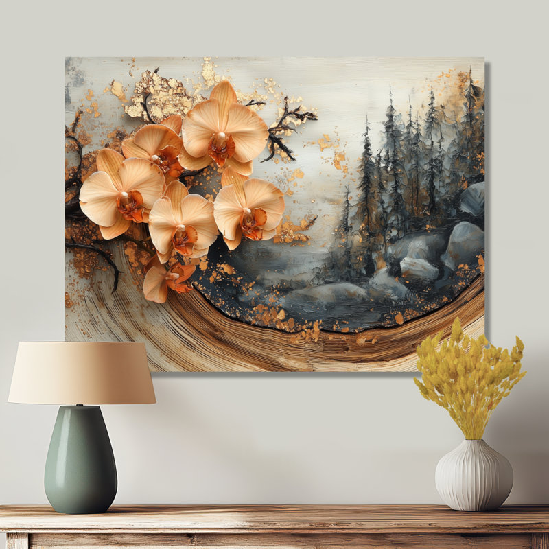 Orchidées Genka, H 12 po x l 20 po, Toile tendue, Ne s’applique pas
