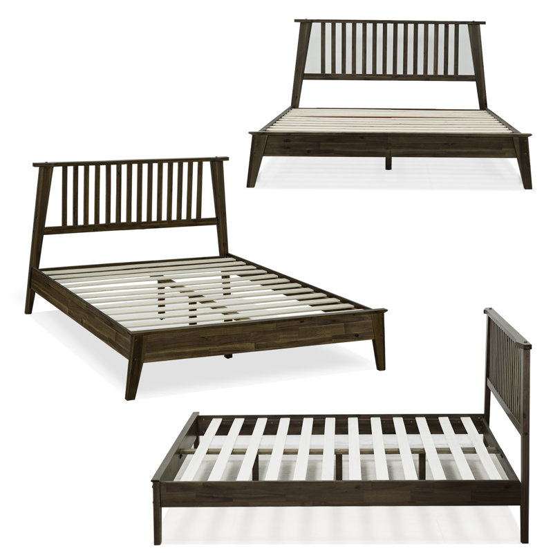 Base de lit plateforme en bois massif de qualité supérieure avec tête de lit Kaylin - capacité de 800 lb, sans sommier, convient à tous les matelas