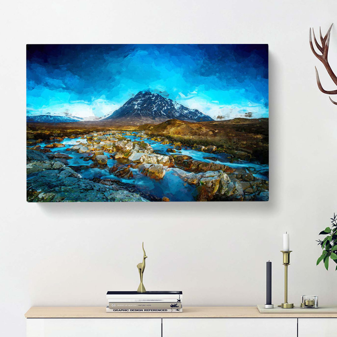 Glencoe in Scotland in Abstract - Wrapped Canvas
