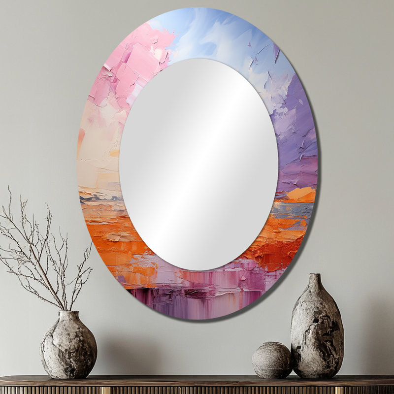 Miroir mural moderne Blush Horizon II, 40 po x 30 po