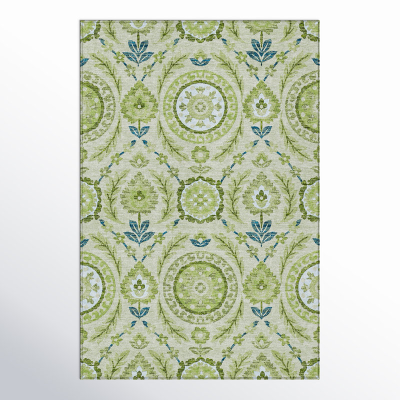 Mahaney Floral Indoor Rug, Rectangle 5' x 7'6"