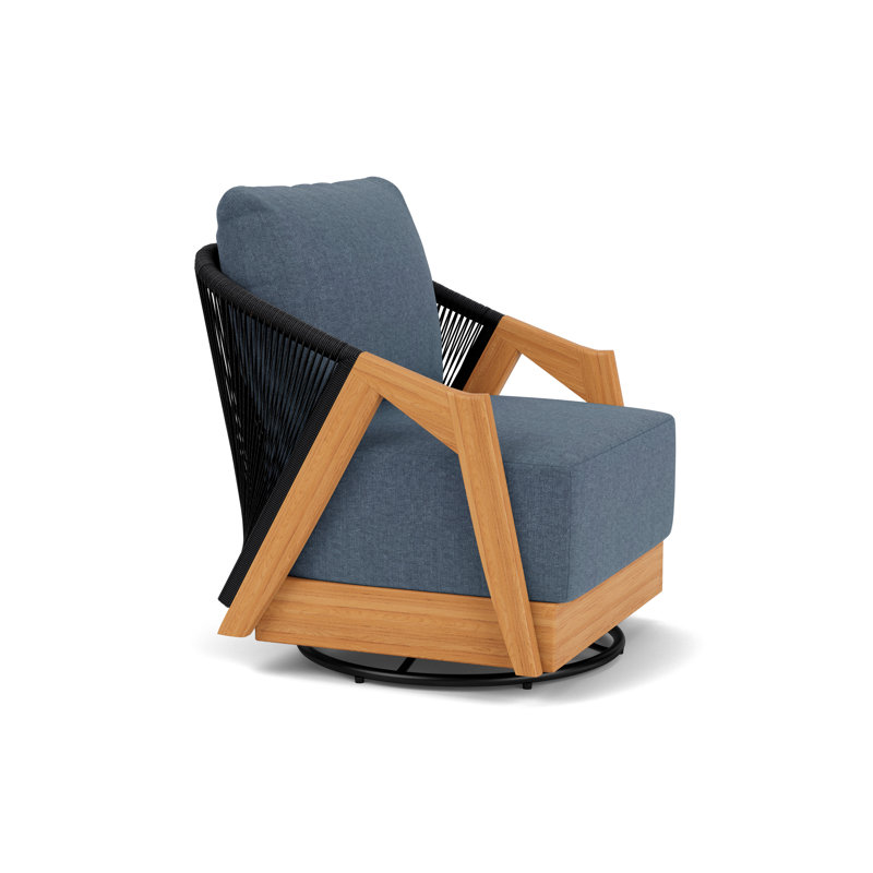 Alpine Outdoor Teak Swivel Armchair, Deluna Aegean