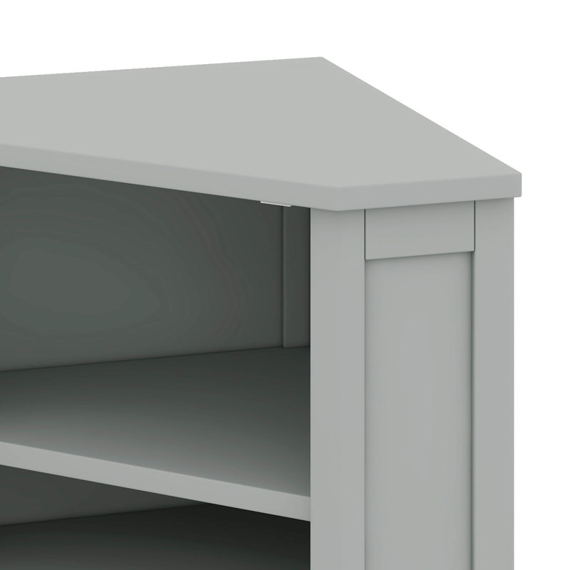 Armoire de rangement d'angle avec portes, armoire de salle de bain triangulaire avec tablettes réglables, Gris