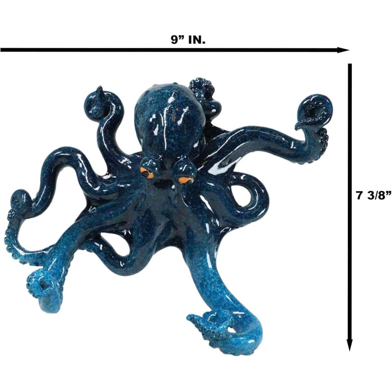 Sculpture crochets muraux nautiques, Bleu, H 7,25 po x l 9 po x P 2,25 po