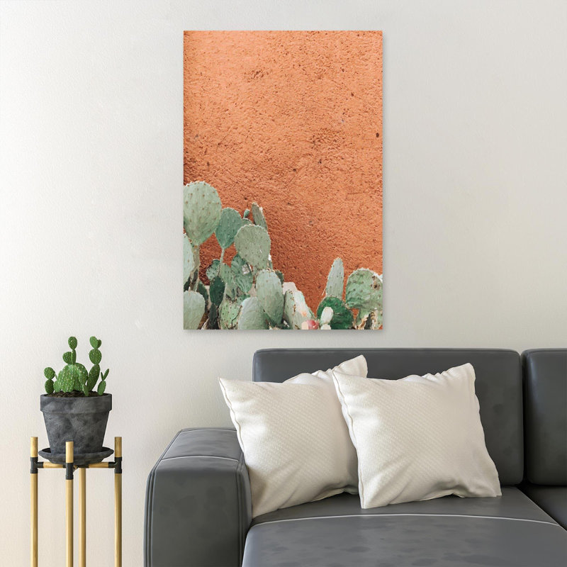 Green Cactus Plants Close-Up Photography - Wrapped Canvas Painting, 36" H x 24" W