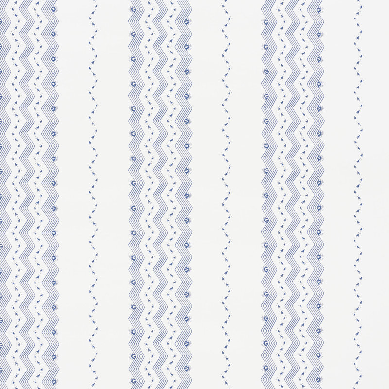 Papier peint à rayures Nauset, Indigo