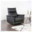 Transitional Black Leather Match Recliner Chair with Flared Padded Arms