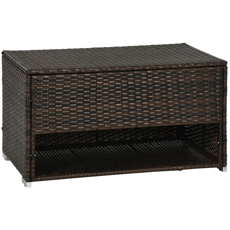 Outdoor deck box and shoe cabinet with lining, suitable for indoor, outdoor, garden, brown