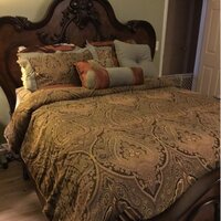 Hampton Hill Bedding MP10-4533 Bedroom Bellagio 7 Piece Jacquard Comforter  Set