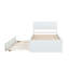 Cadre de lit simple moderne avec lit gigogne simple pour tête de lit et pied de lit blanc brillant