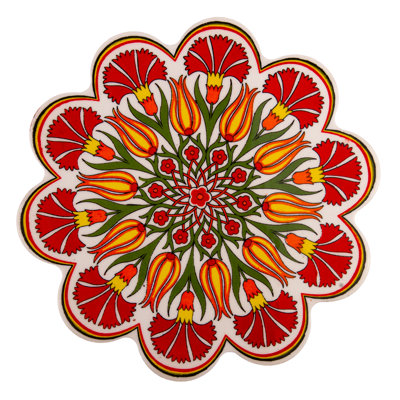 Vintage Style Ceramic Tile Trivet 7''