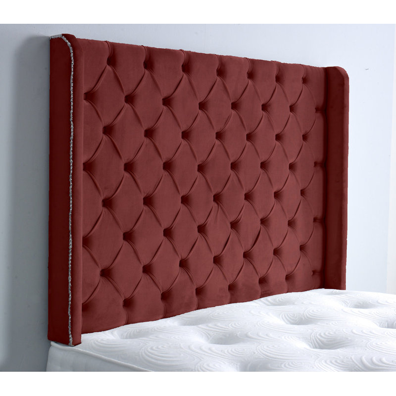 Upholstered Headboard, Single (3'), Burgundy Velvet