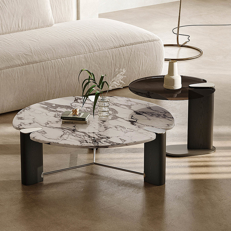 Modern Coffee Table with Tempered GlassTop