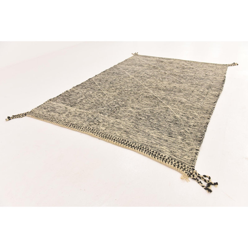 Tapis noir et blanc Noack
