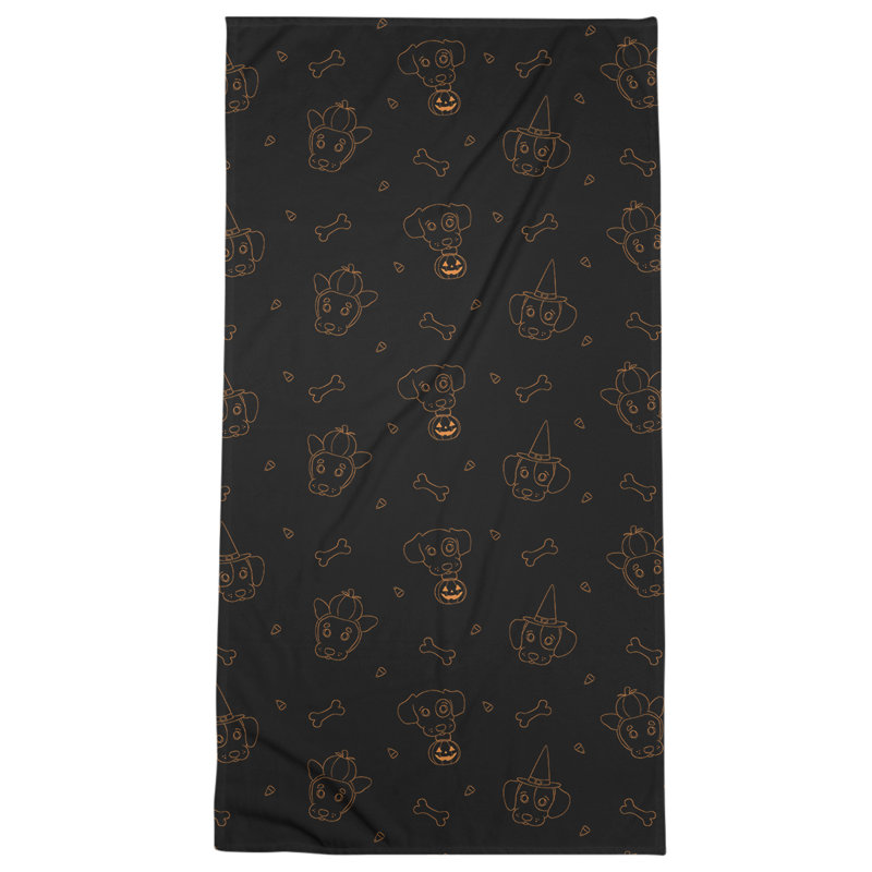 Beach Towel, Black/Orange, Microfiber
