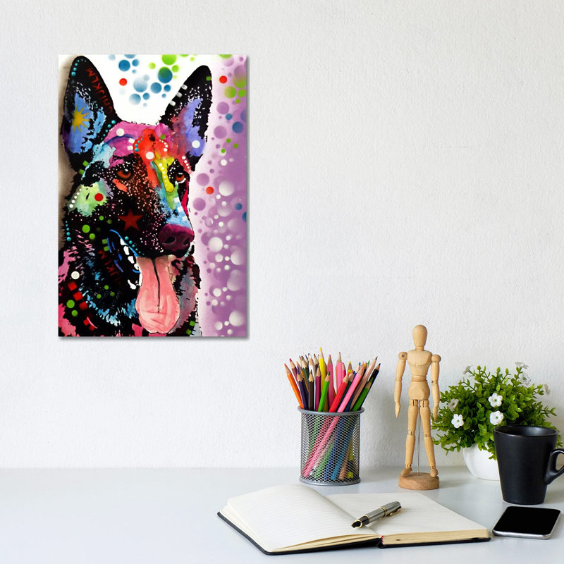 German Shepherd by Dean Russo - Wrapped Canvas Print, 20.32 cm H x 30.48 cm W x 1.91 cm D