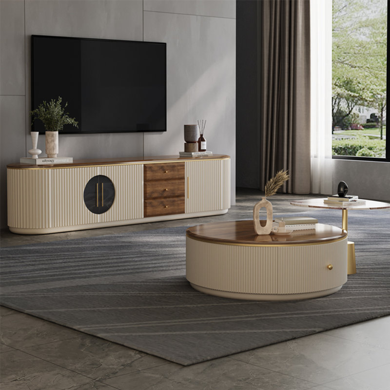 TV stand paired with coffee table