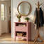 Ensemble de table de chevet 18 po à 2 tiroirs cannelés 18 po, rose moderne avec rangement-93516689-93516783
