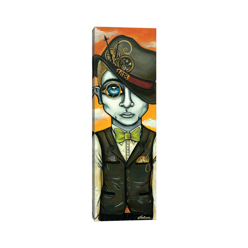 Waiting For The Train by Lizzy Falcon - Wrapped Canvas Panoramic Painting, 30.48 cm H x 91.44 cm W x 1.91 cm D