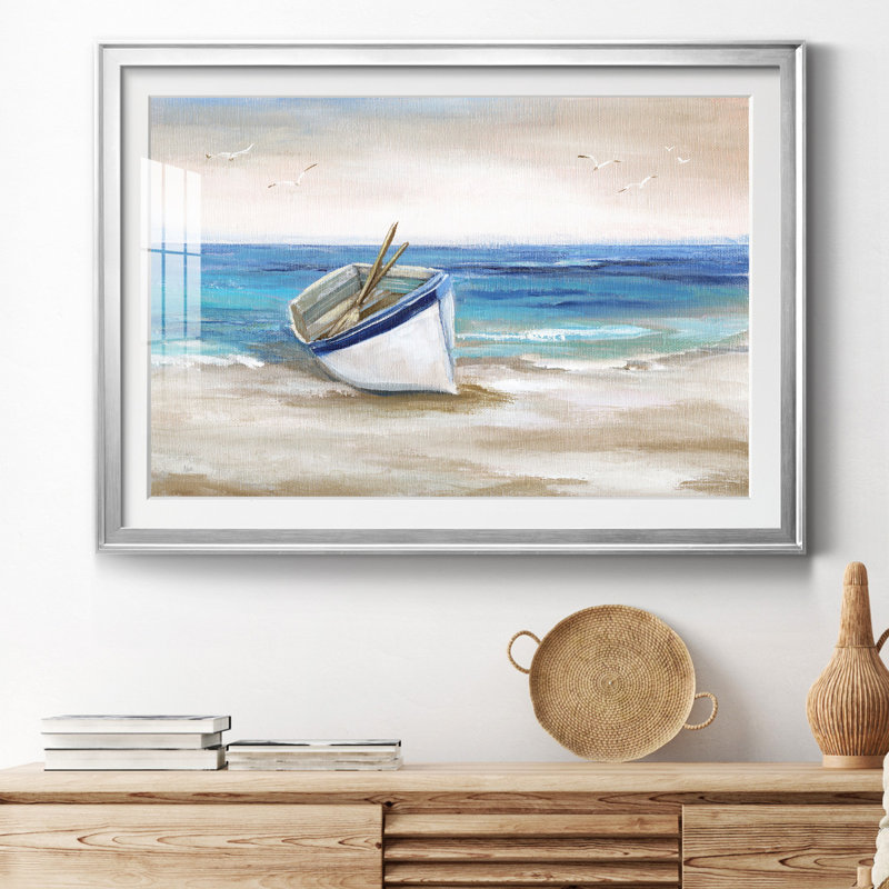 Shore Excasion - Peinture encadrée, Argent, H 30,5 po x l 42,5 po x P 1,5 po