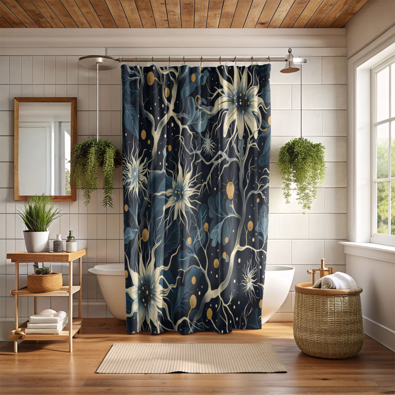 Nerve Network - Rideau de douche Premium, H 74 po x l 71 po
