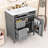 Contemporary Freestanding Single Bathroom Vanity Cabinet with Ceramic Sink and Ample Storage-134419452