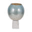 Porte-bougie moderne en verre avec base en marbre - Porte-bougie pilier décoratif pour table de salle à manger ou décoration intérieure - bleu et blanc-2054682152