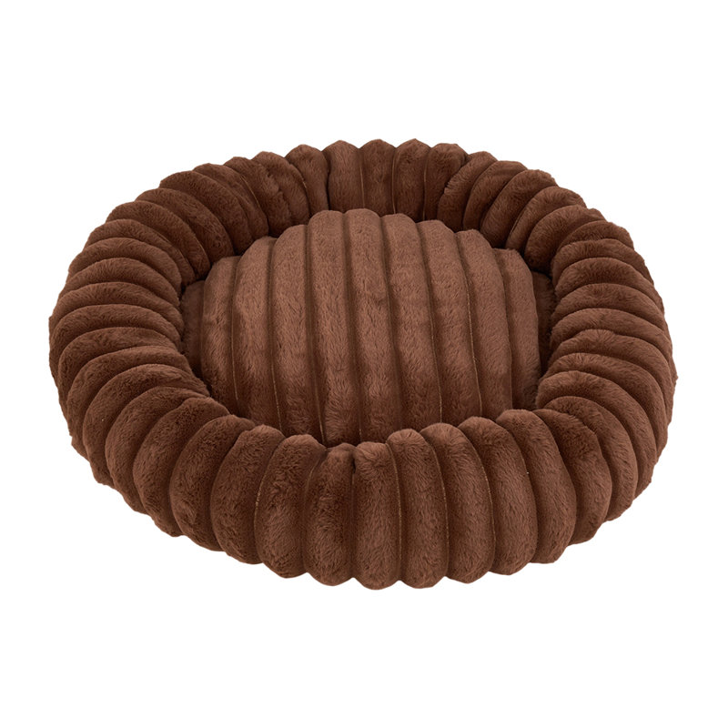 Faux Fur Pet Bed, Brown, 70cm W x 70cm D
