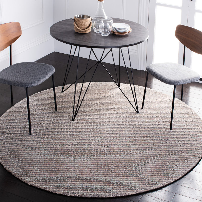 Tapis gris touffeté à la main Marlinde, Rond 6 pi