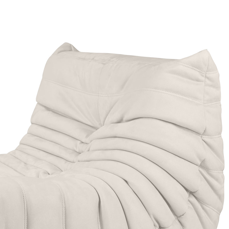 Canapé 3 places à accoudoirs sans accoudoirs 3 places, Microfibre / microsuède beige / blanc, H 27,5 po x l 51,9 po x P 40 po