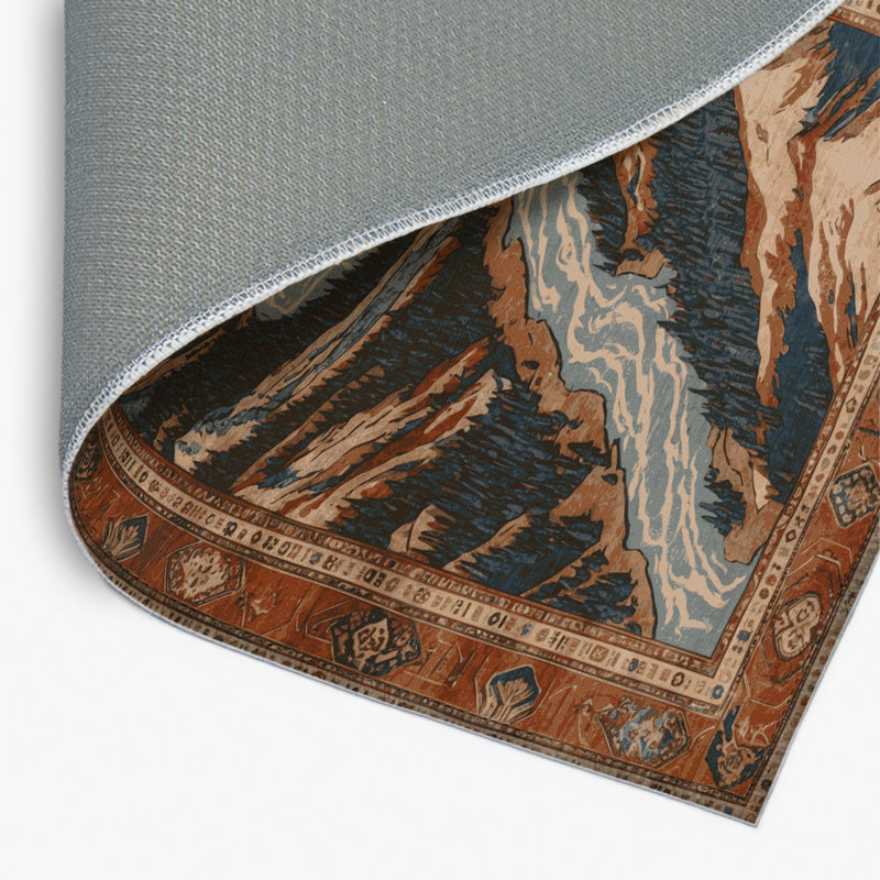 Turkish Brown Indoor and Outdoor Area Rug, Rectangle 4' x 6'