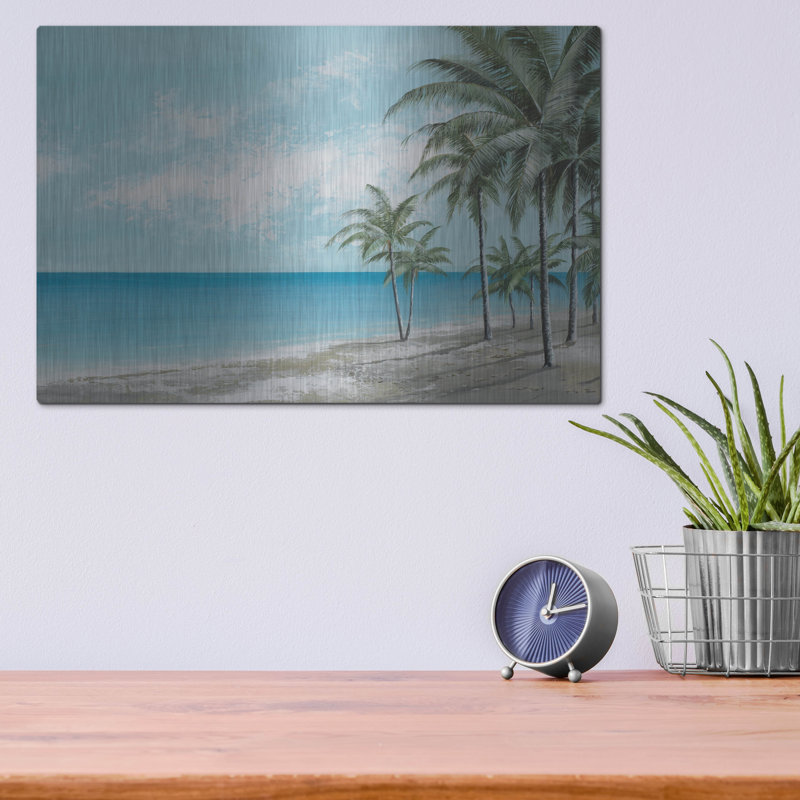 Art mural en métal luxueux «Tranquil Sea No. 3» par Max Maxx, 16 po x 12 po, H 12 po x l 16 po