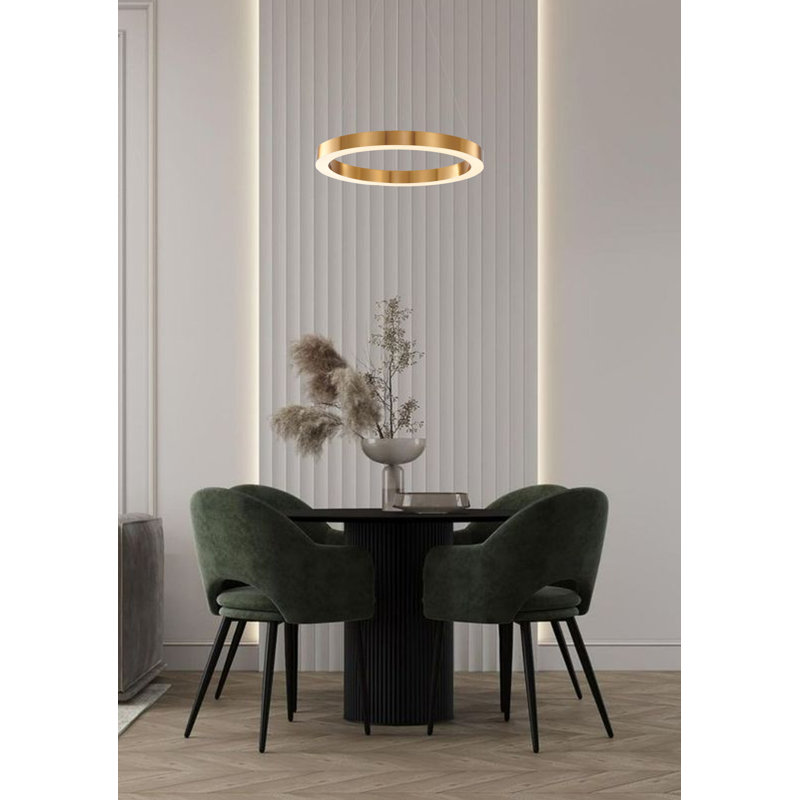Lustre 1 lumière DEL Caddigan avec fond en acrylique blanc Len, P 23,62 po x H 1,97 po