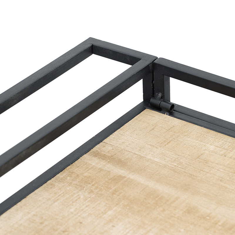 3 Chariot-bar 32,3 x 15,7 x 26,8 po avec support en métal noir et trois meubles de rangement attrayants