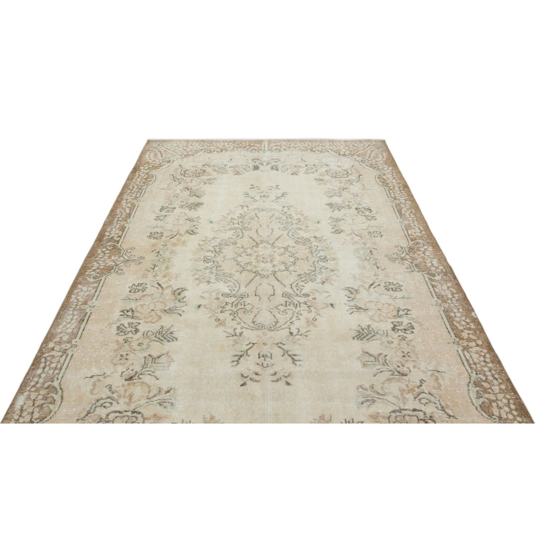 Atina Beige Vintage Wool Handmade Area Rug