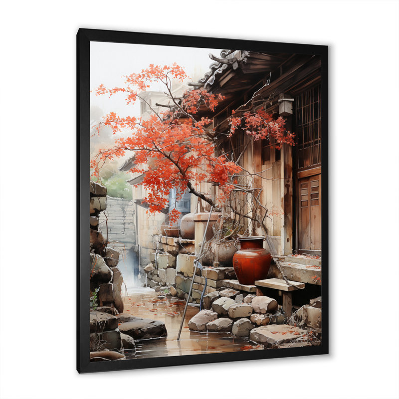 Chivana Japon, art wabiabi, beauté I sur toile, H 32 po x l 16 po x P 1 po, Cadre photo noir