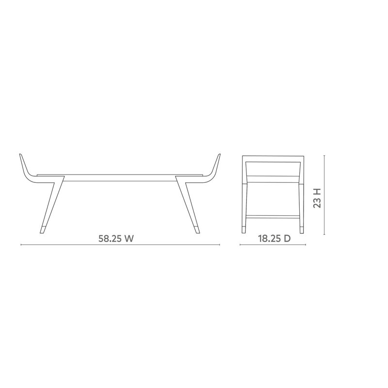 Delon Solid Wood Bench, Carbon Black