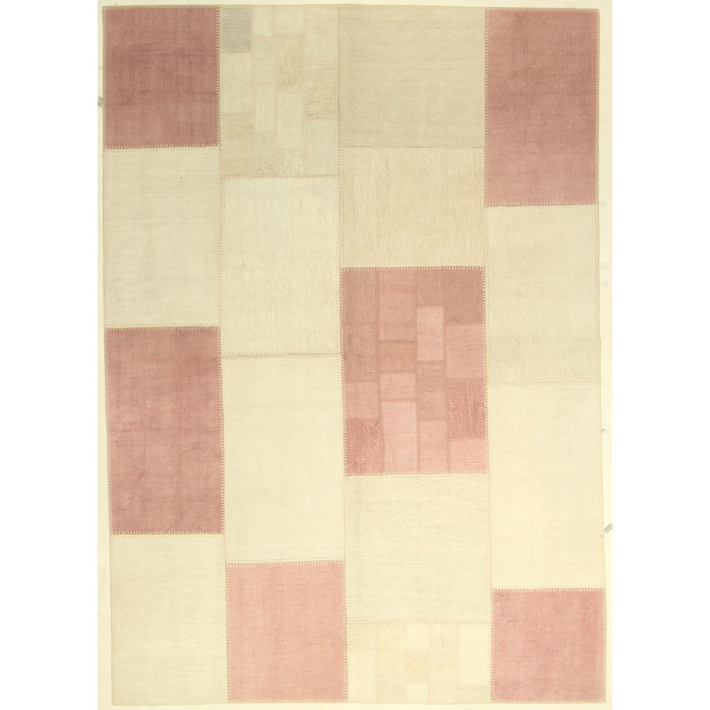 Tapis rose en coton noué à la main
