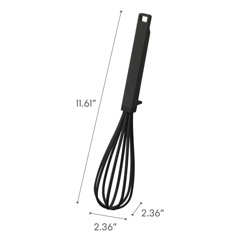Yamazaki Home Floating Whisk, Silicone And Nylon, Black