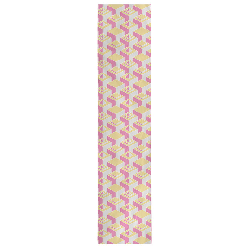 Chemin de table Classic Skyscrapers, 16 po x 90 po, Jaune / rose
