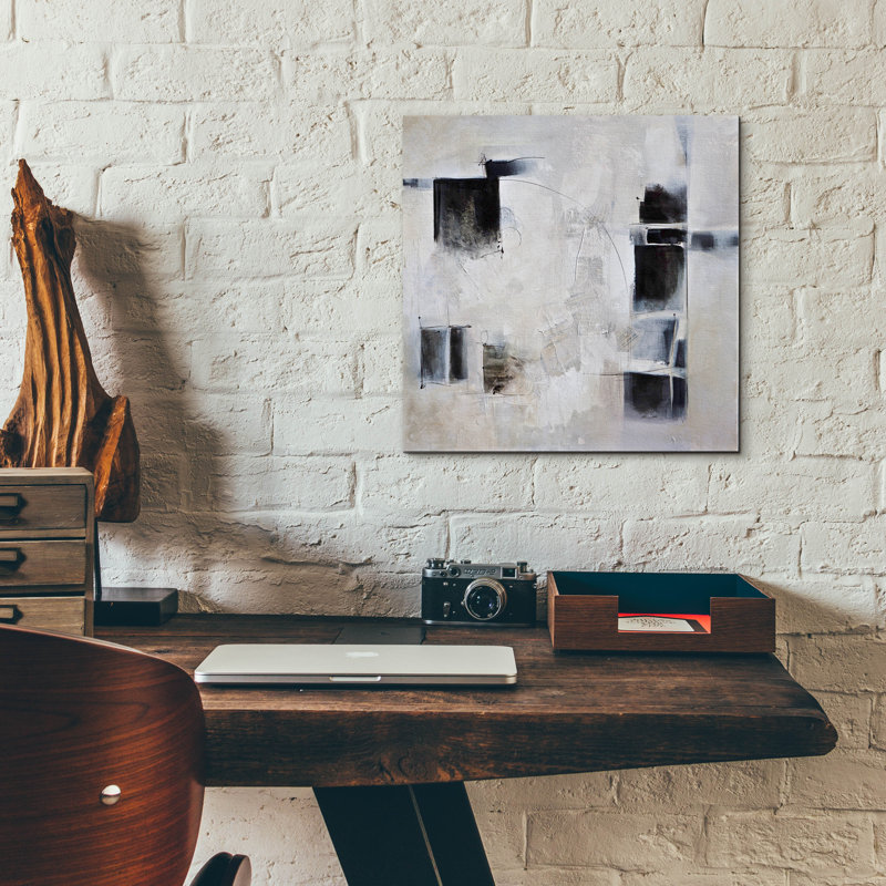 "Noir et blanc et entre les deux" par Karen Hale, H 12 po x l 12 po x P 0,13 po