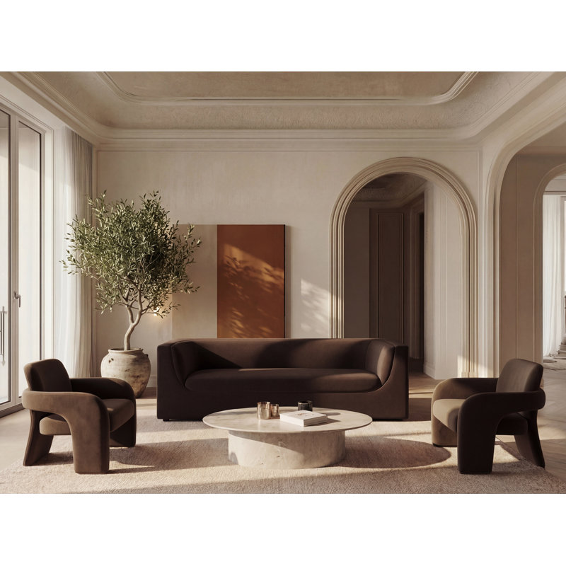 Upholstered 86.4 " Richloom Fortress® Home Performance Sofa, Latte