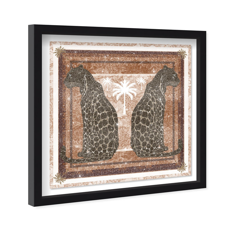 Casablanca Leopardo Print Glam Jungle by Oliver Gal, Black Frame, 12 x 12, 13.5" H x 13.5" W, Black