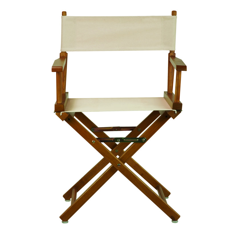 Chaise de réalisateur pliante 18 po, Naturel / blé, Chêne miel