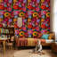 Papier peint floral, décoration murale éclectique et vibrante