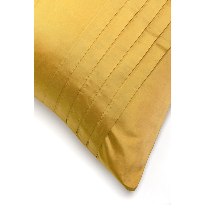 Royce Silk Square Pillow Cover & Insert, Ochre